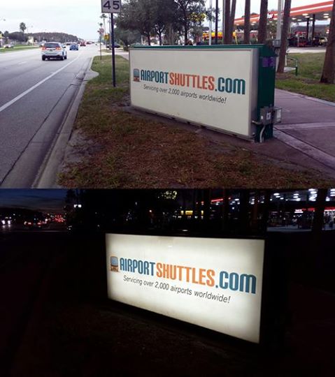 AirportShuttles.com advertisement outside Orlando